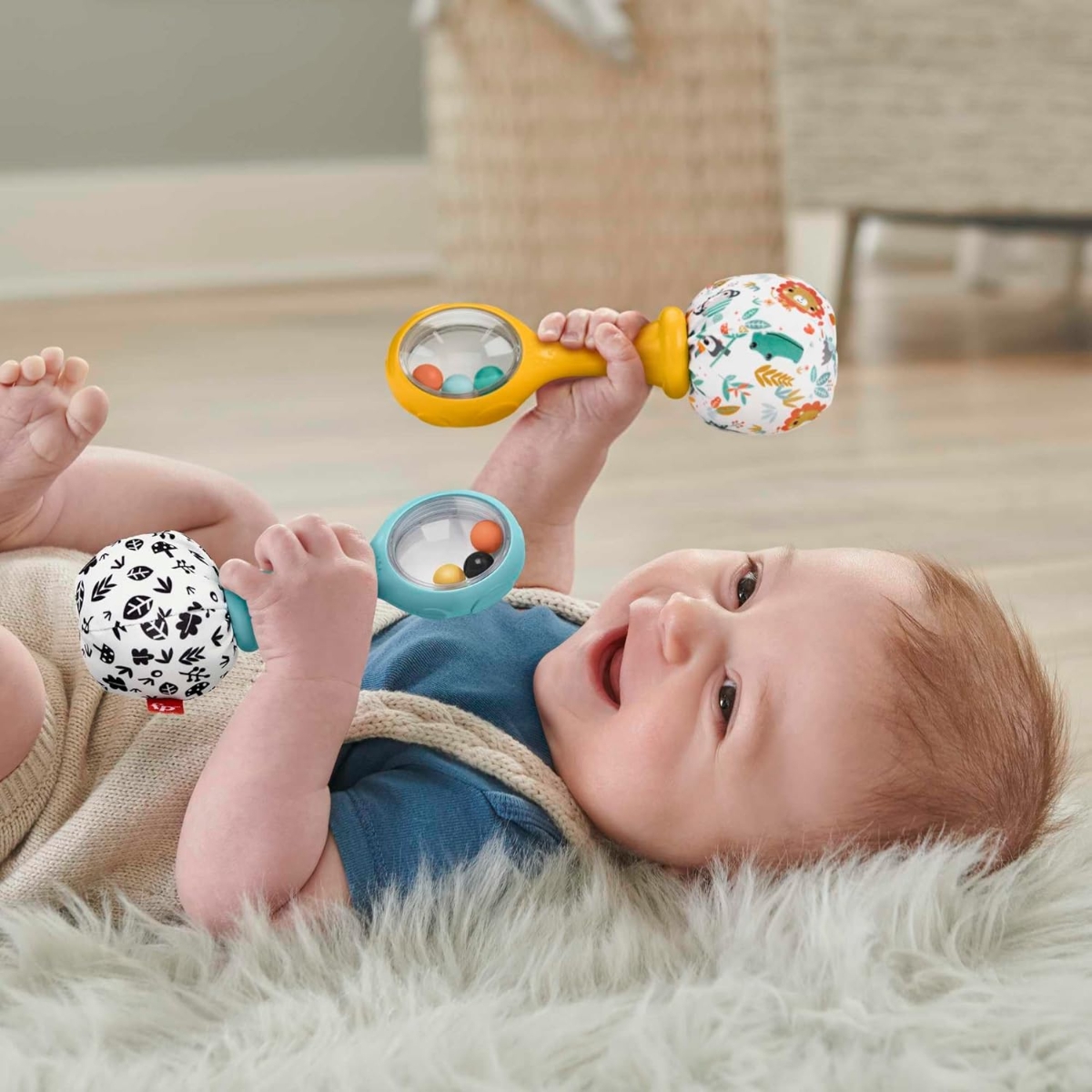 Fisher-Price Rattle ‘n Rock Maracas Baby Rattle Toddler, 0-2 Years, Pack of 2