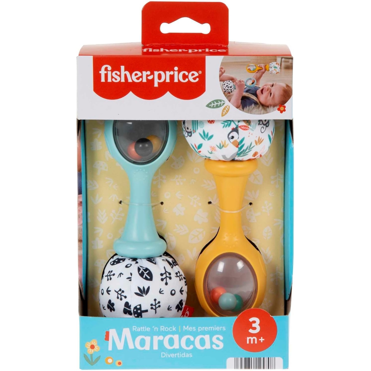 Fisher-Price Rattle ‘n Rock Maracas Baby Rattle Toddler, 0-2 Years, Pack of 2