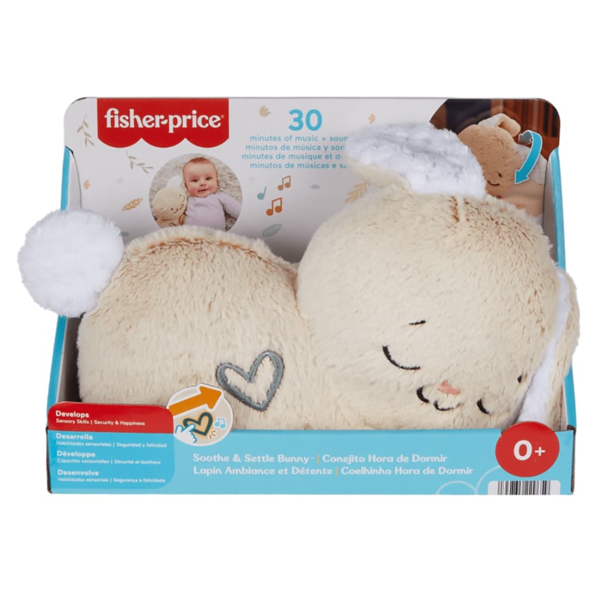 Fisher-Price Soothe & Settle Bunny Plush Toy Toddler, 0-2 Years