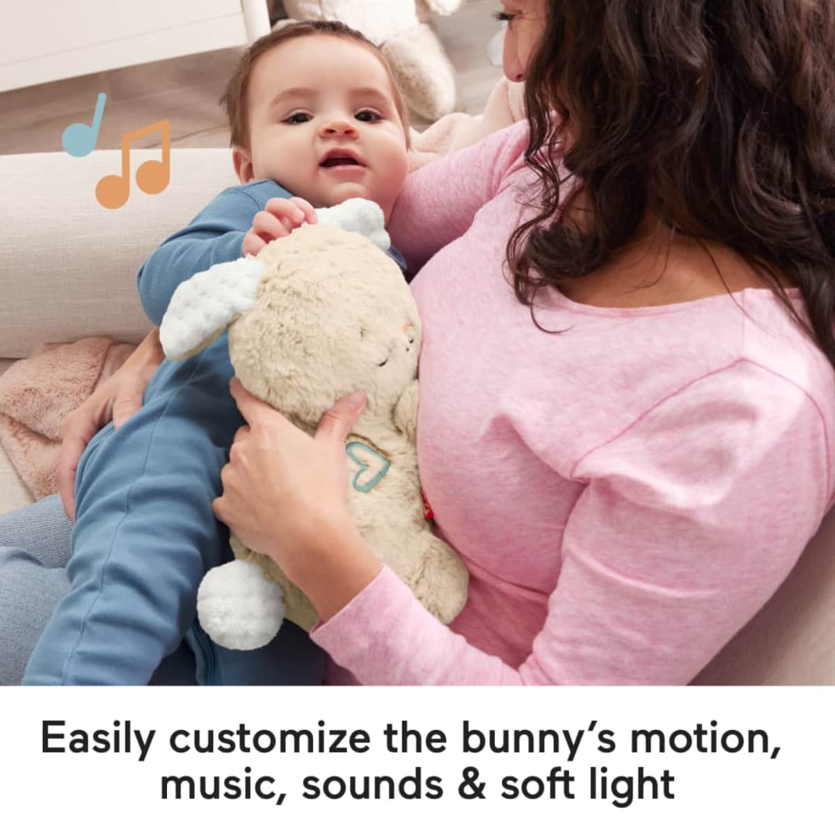 Fisher-Price Soothe & Settle Bunny Plush Toy Toddler, 0-2 Years