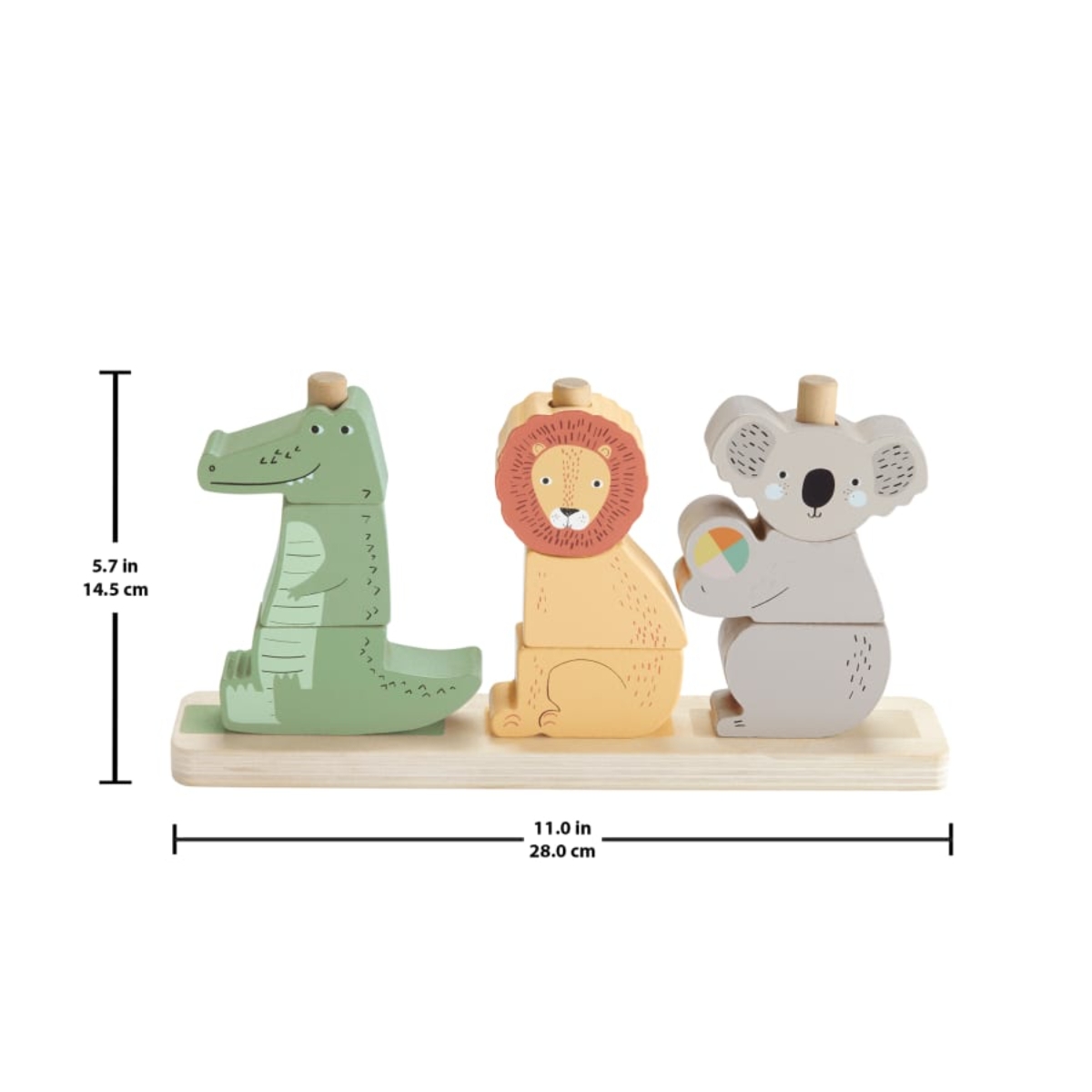 Fisher-Price Wooden Stack & Sort Animals Stacking Toy Toddler, 0-2 Years