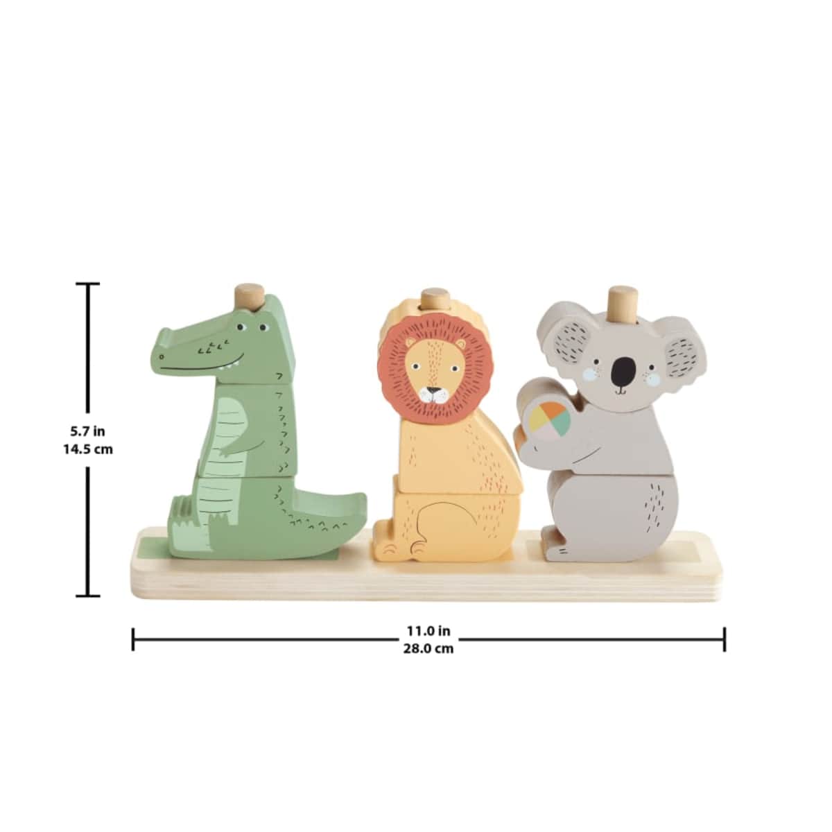 Fisher-Price Wooden Stack & Sort Animals Stacking Toy Toddler, 0-2 Years