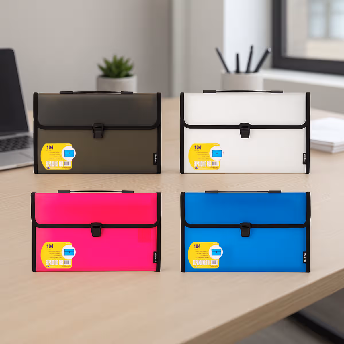 Foldermate 13 Pocket A4 Assorted Expanding File, Pack of 8