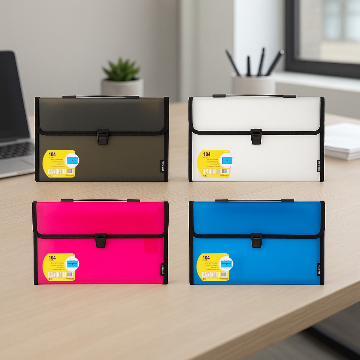 فوردورمايت ملف متوسع بـ 13 جيبًا بحجم A4، ألوان متنوعة، مجموعة من 8