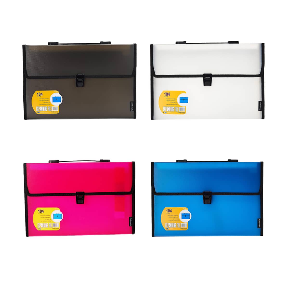 Foldermate 13 Pocket A4 Assorted Expanding File, Pack of 8
