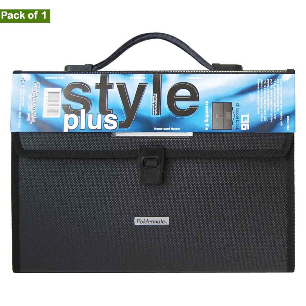 Foldermate 13 Pockets Black Expanding File