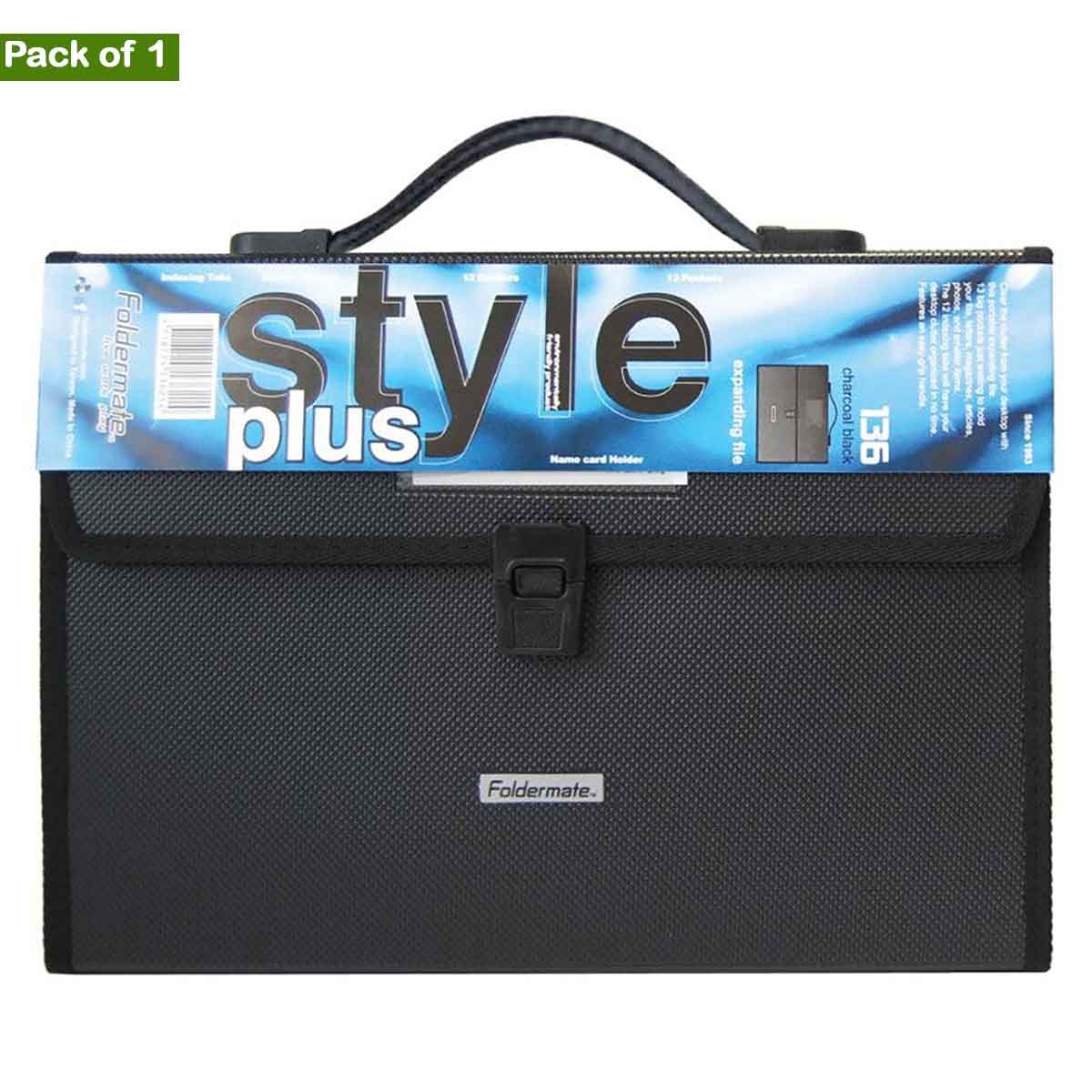 Foldermate 13 Pockets Black Expanding File