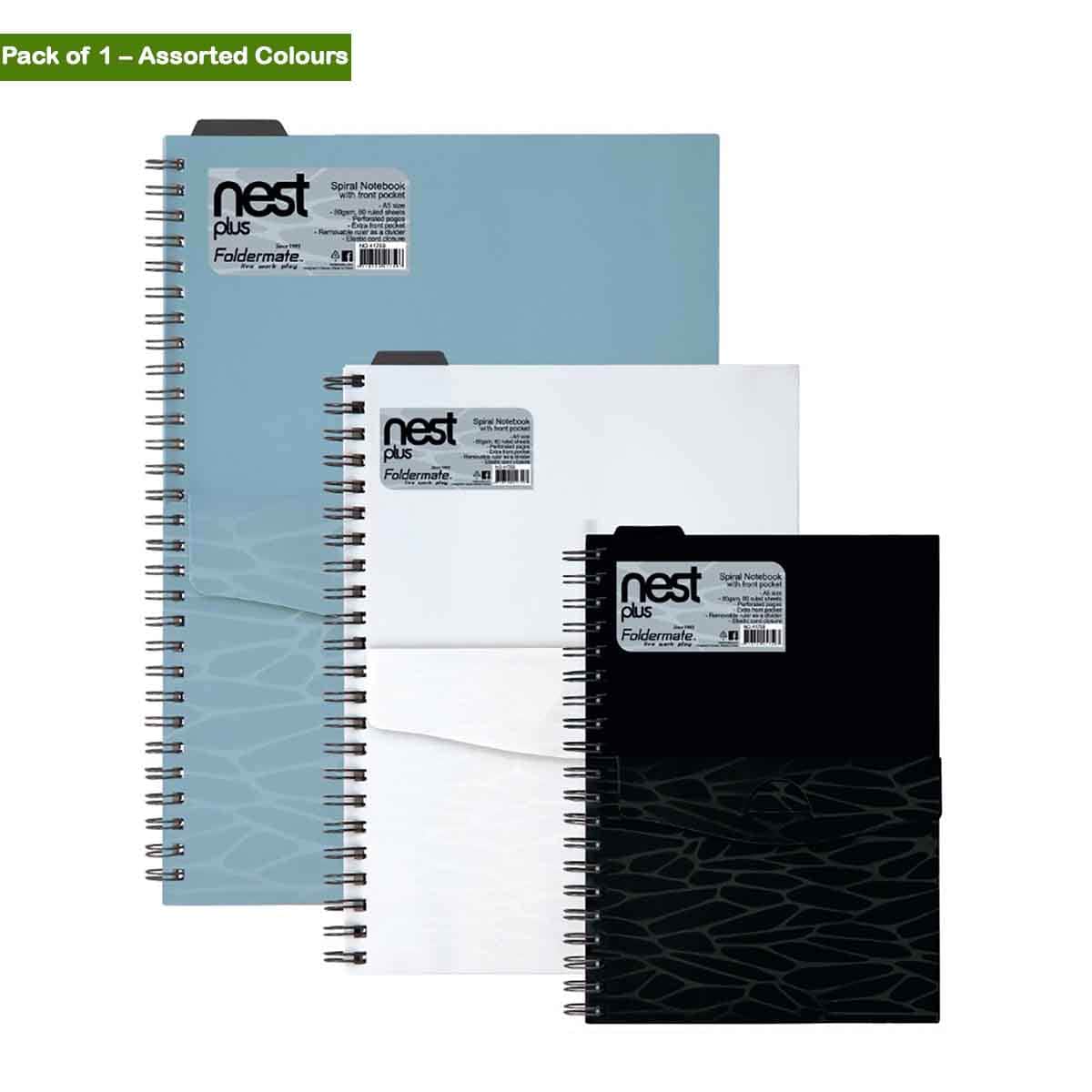 Foldermate A4 80GSM 150 Sheet Nest Plus Regular Colour 5 Subject Assorted Spiral Notebook