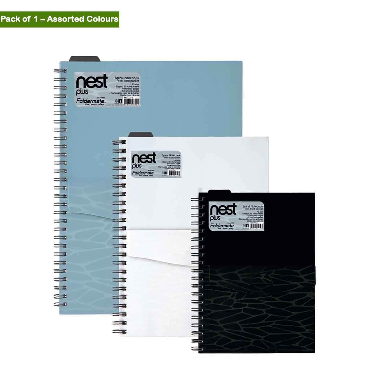 Foldermate A4 80GSM 70 Sheet Nest Plus Regular Colour 1 Subject Assorted Spiral Notebook
