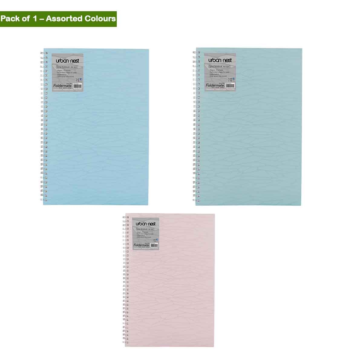 فولدرميت دفتر سلك A4 80جم 70 ورقة أوربان نيست ألوان باستيل موضوع واحد ألوان متعددة