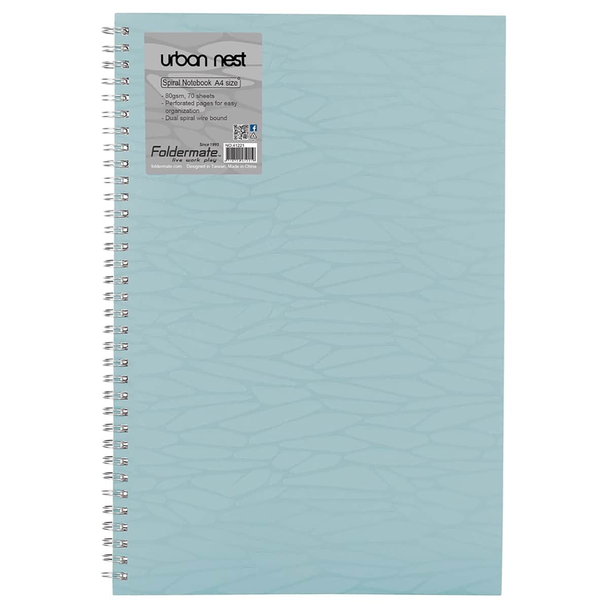 Foldermate A4 80GSM 70 Sheet Urban Nest Pastel Colour 1 Subject Assorted Spiral Notebook, Pack of 10