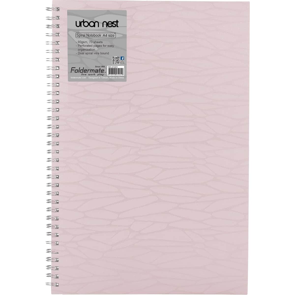 Foldermate A4 80GSM 70 Sheet Urban Nest Pastel Colour 1 Subject Assorted Spiral Notebook, Pack of 10