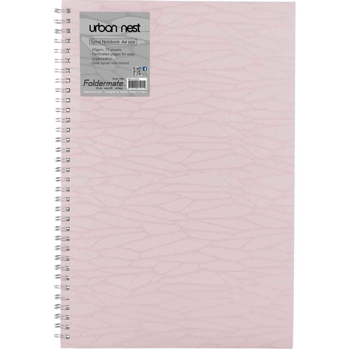 Foldermate A4 80GSM 70 Sheet Urban Nest Pastel Colour 1 Subject Assorted Spiral Notebook