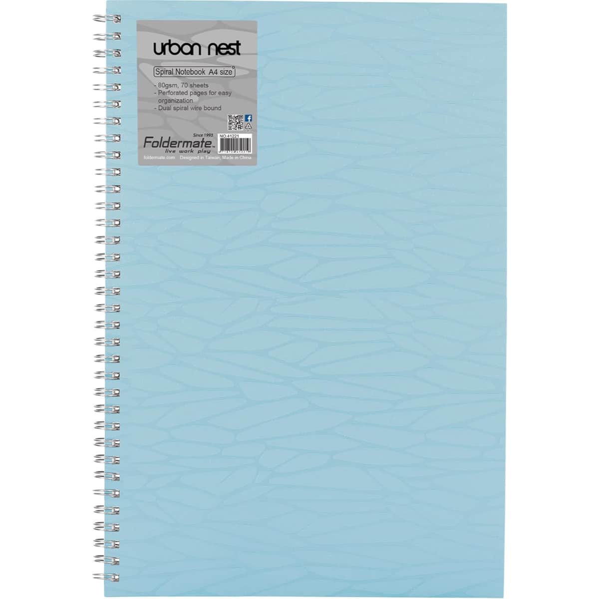 Foldermate A4 80GSM 70 Sheet Urban Nest Pastel Colour 1 Subject Assorted Spiral Notebook, Pack of 10