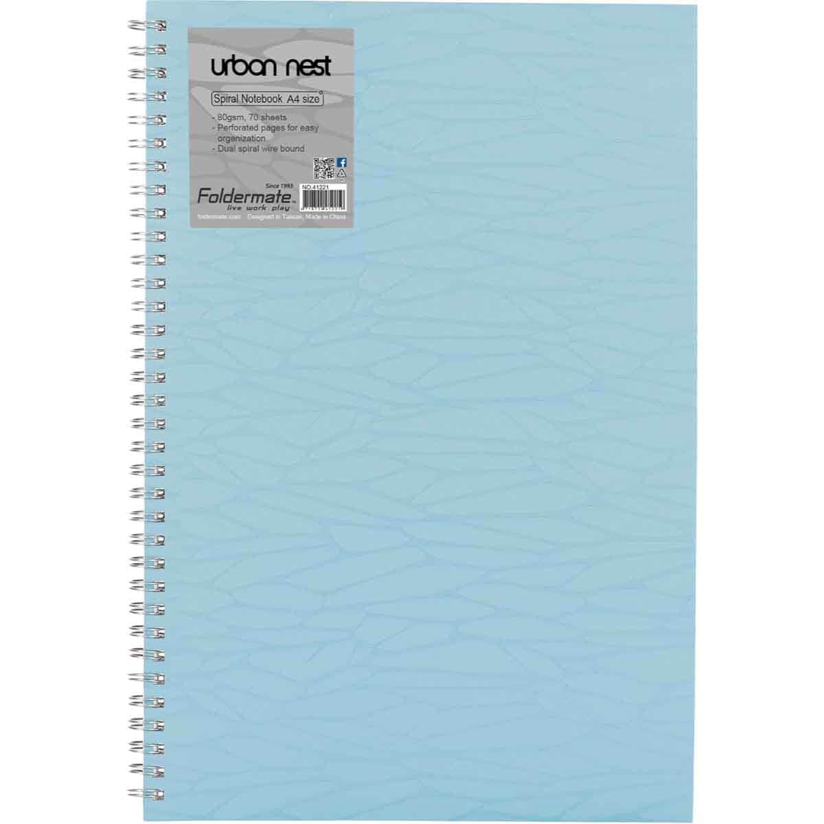 Foldermate A4 80GSM 70 Sheet Urban Nest Pastel Colour 1 Subject Assorted Spiral Notebook