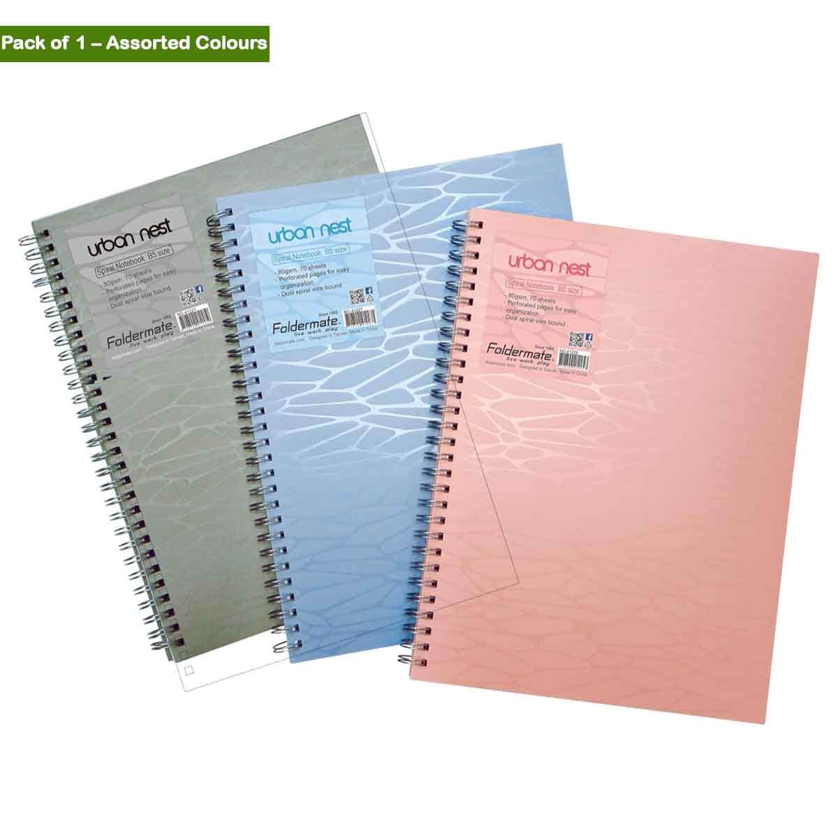 Foldermate A4 80GSM 70 Sheet Urban Nest Regular Colour 1 Subject Assorted Spiral Notebook