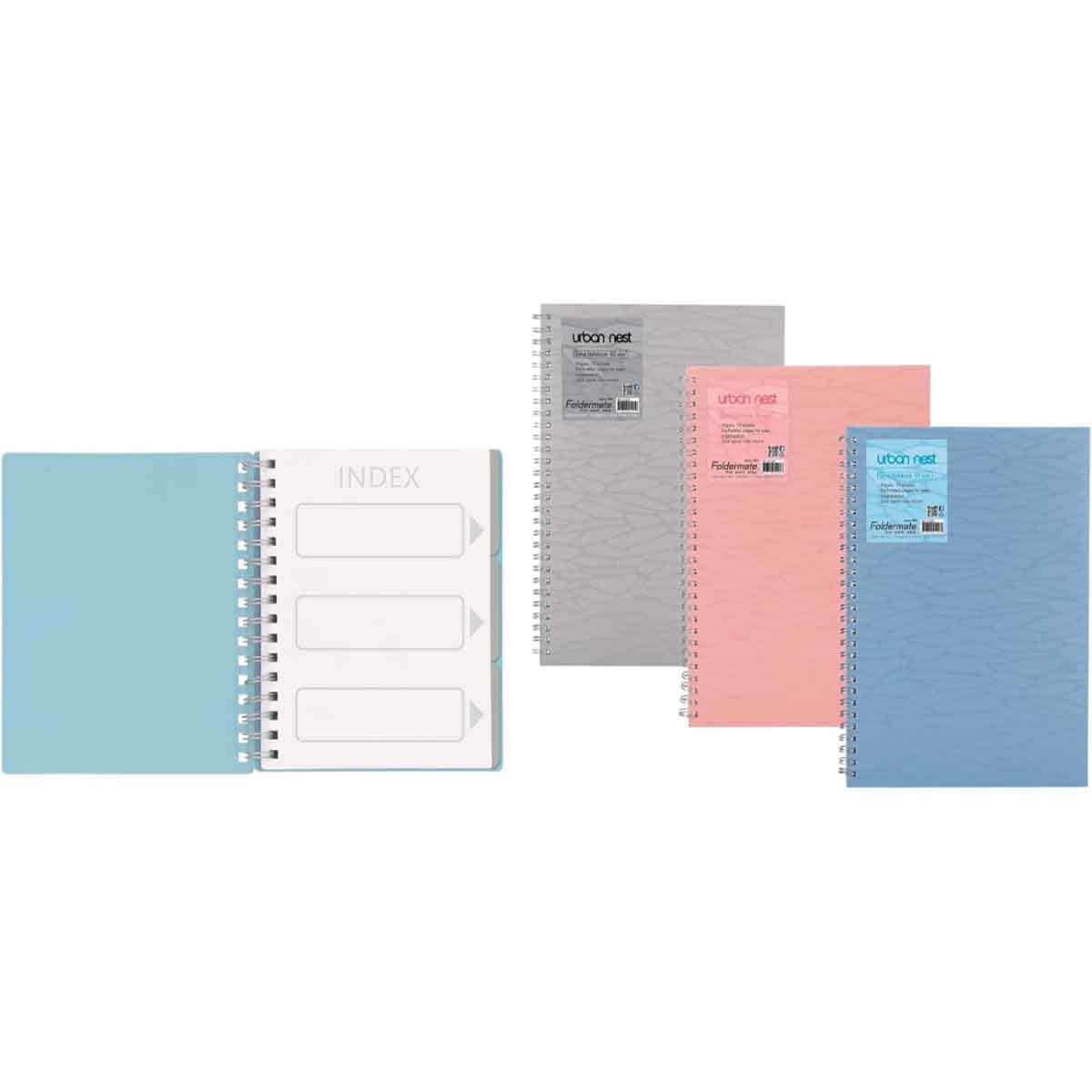 Foldermate A4 80GSM 70 Sheet Urban Nest Regular Colour 1 Subject Assorted Spiral Notebook
