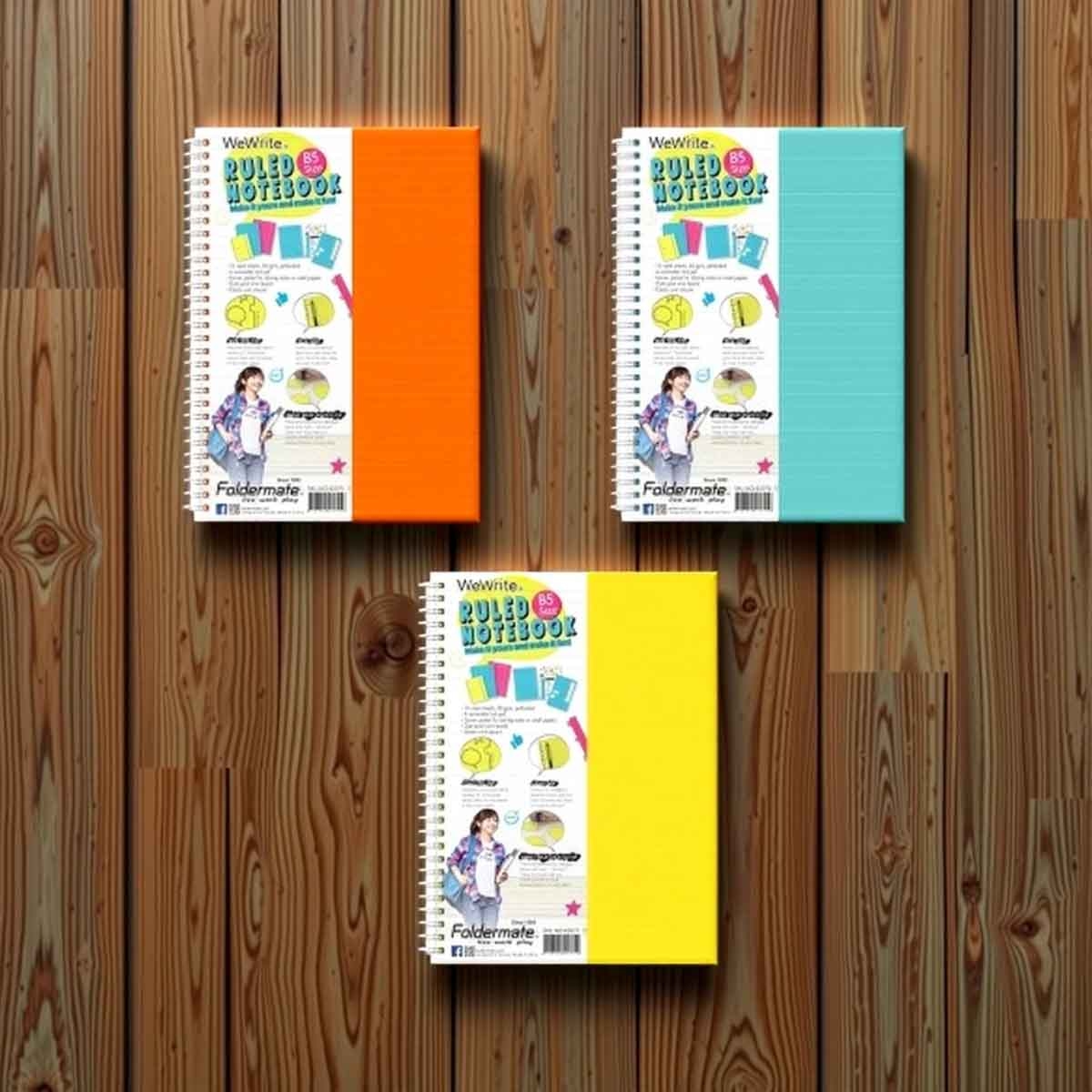 فولدرميت دفتر سلك A4 80جم 70 ورقة وي رايت ألوان باستيل موضوع واحد ألوان متعددة