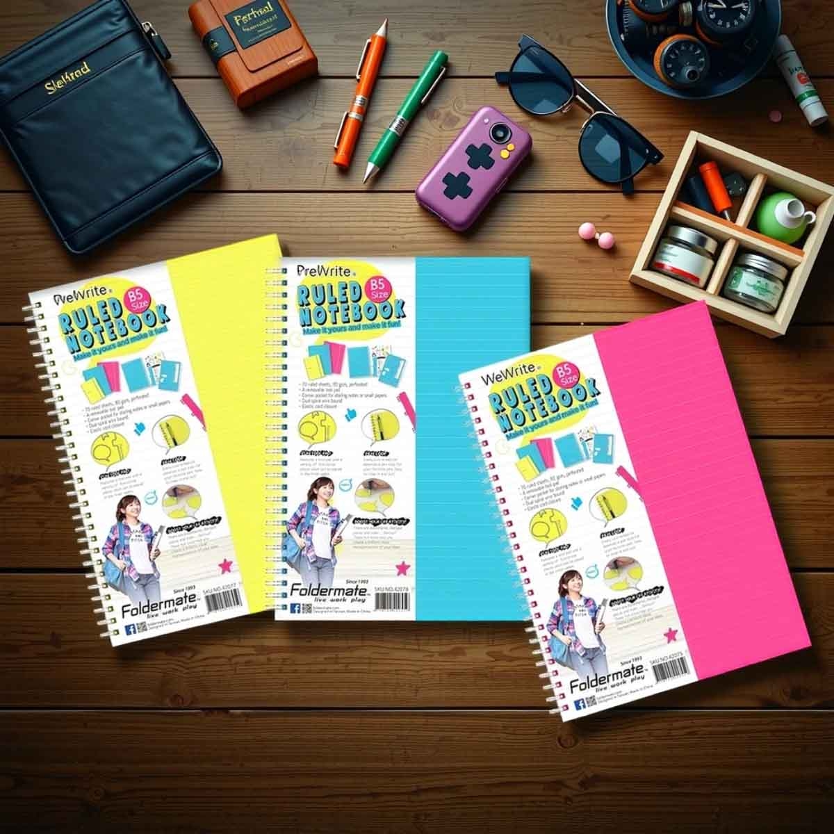 Foldermate A4 80GSM 70 Sheet WeWrite Regular Colour 1 Subject Assorted Spiral Notebook