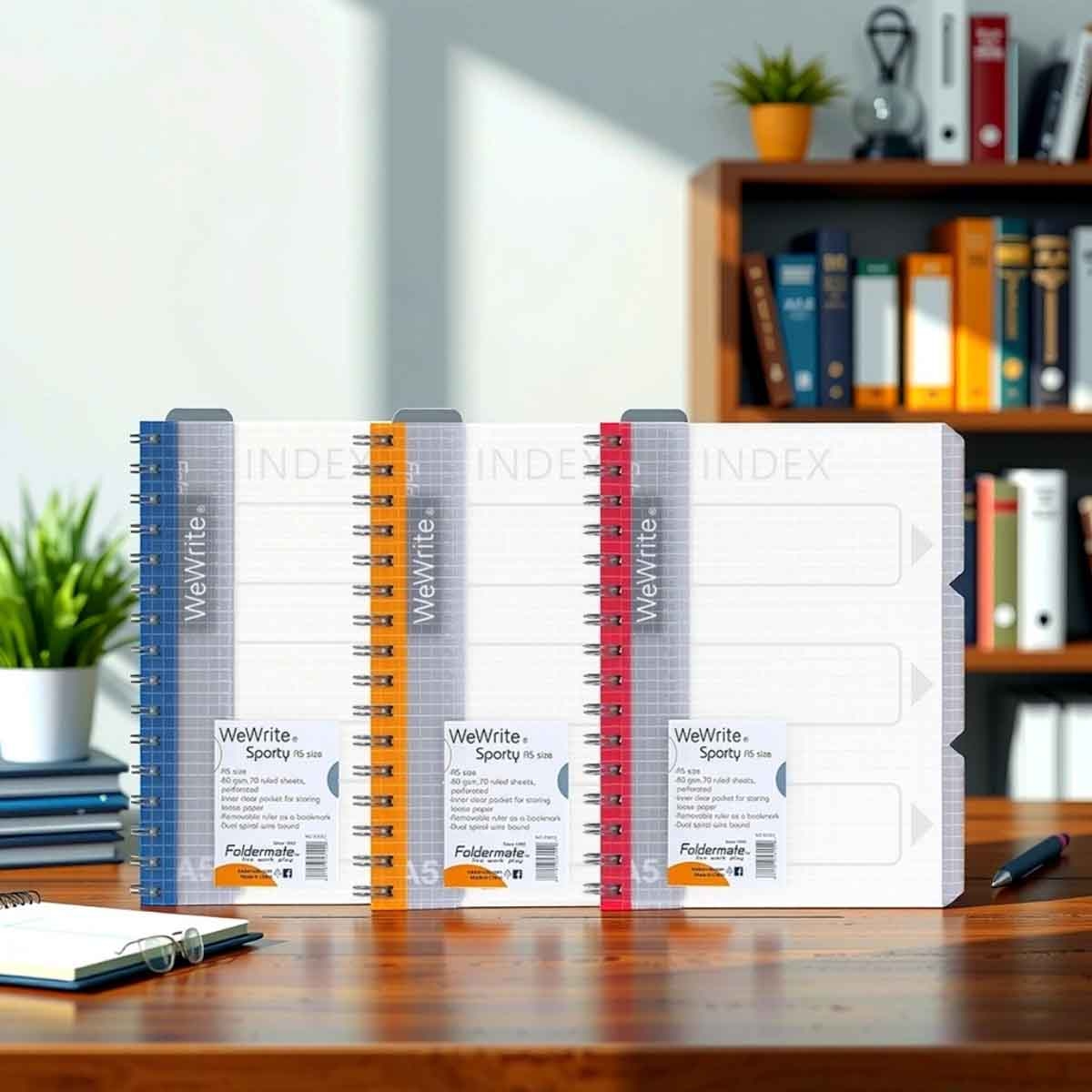 Foldermate A5 80GSM 120 Sheet WeWrite Sporty Regular Colour 3 Subject Assorted Spiral Notebook