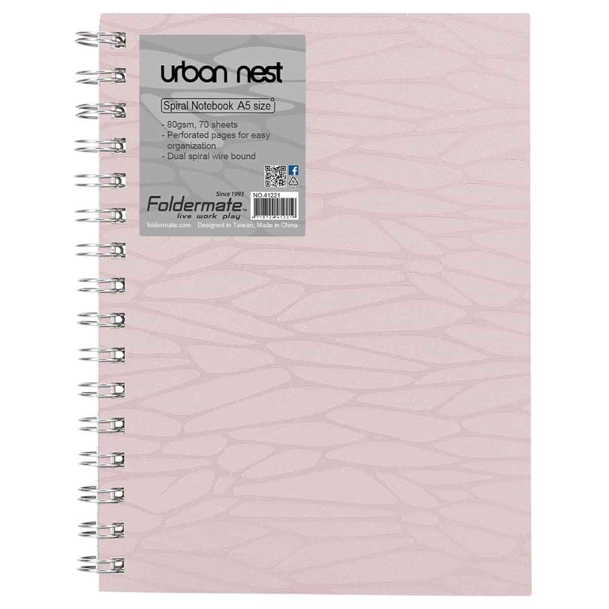 فولدرميت دفتر سلك A5 80جم 80 ورقة أوربان نيست ألوان باستيل موضوع واحد ألوان متعددة