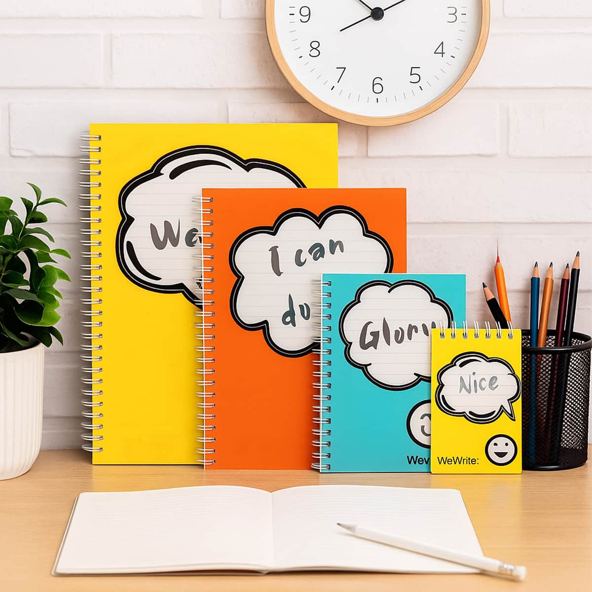 Foldermate A7 80GSM 60 Sheet Hi There Assorted Spiral Notebook, Pack of 24