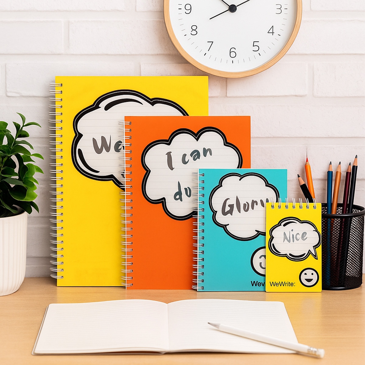 Foldermate A7 80GSM 60 Sheet Hi There Assorted Spiral Notebook, Pack of 24