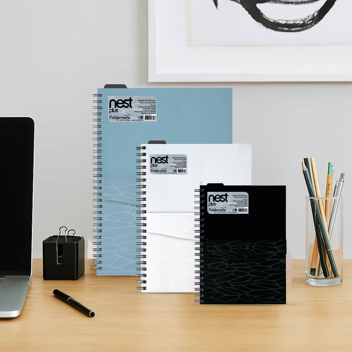 Foldermate B5 80GSM 150 Sheet Nest Plus Regular Colour 5 Subject Assorted Spiral Notebook, Pack of 10