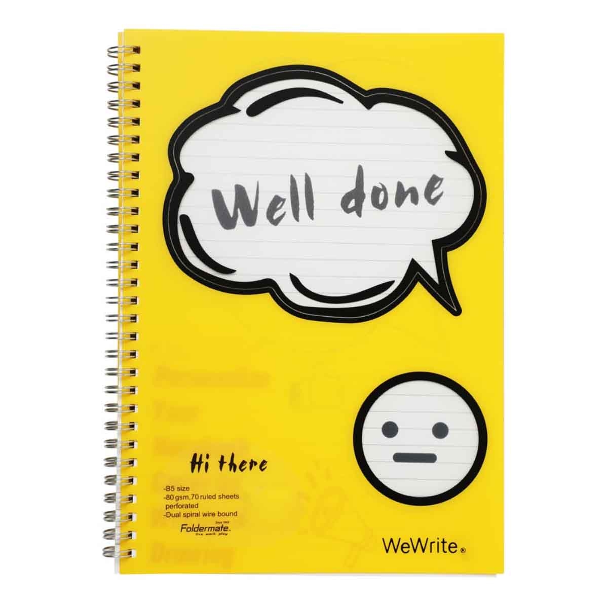 فولدرميت دفتر سلك B5 80جم 70 ورقة هاي ذير ألوان متعددة