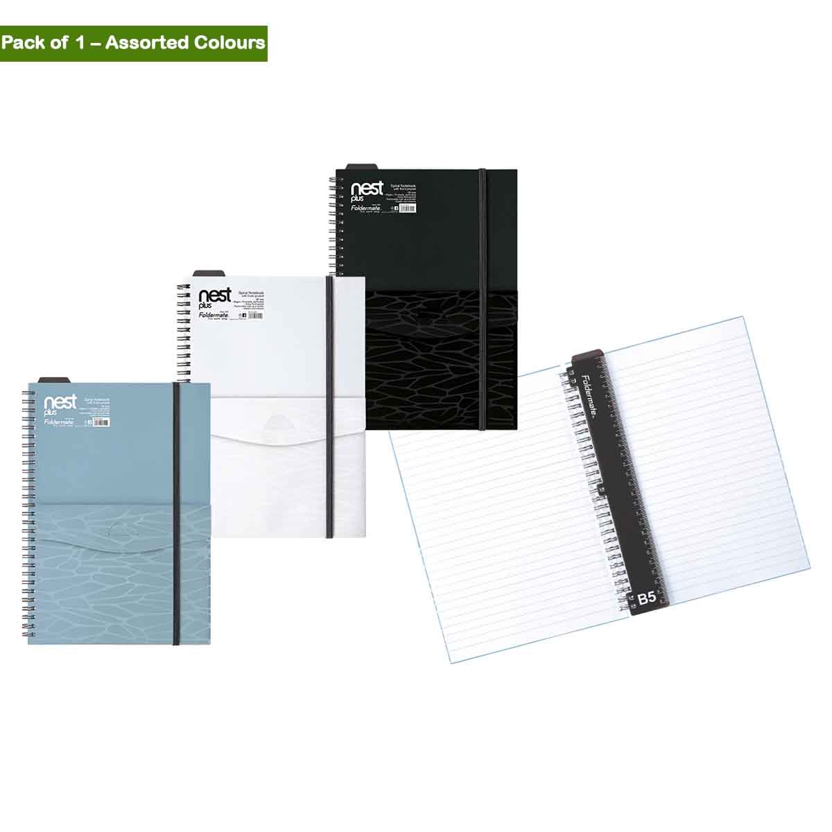 Foldermate B5 80GSM 70 Sheet Nest Plus Regular Colour 1 Subject Assorted Spiral Notebook