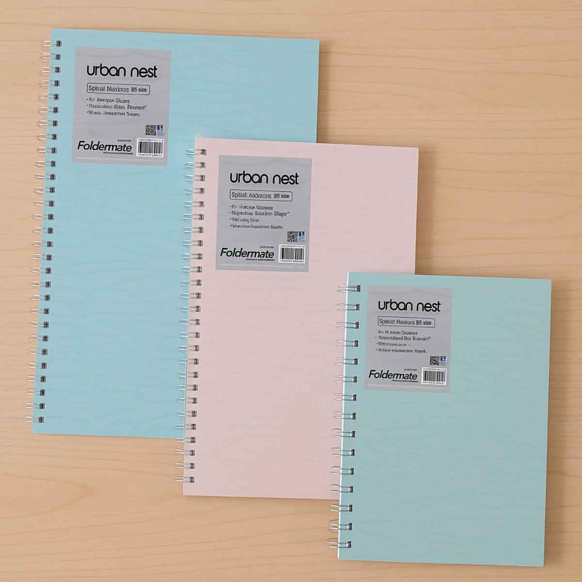 Foldermate B5 80GSM 70 Sheet Urban Nest Pastel Colour 1 Subject Assorted Spiral Notebook