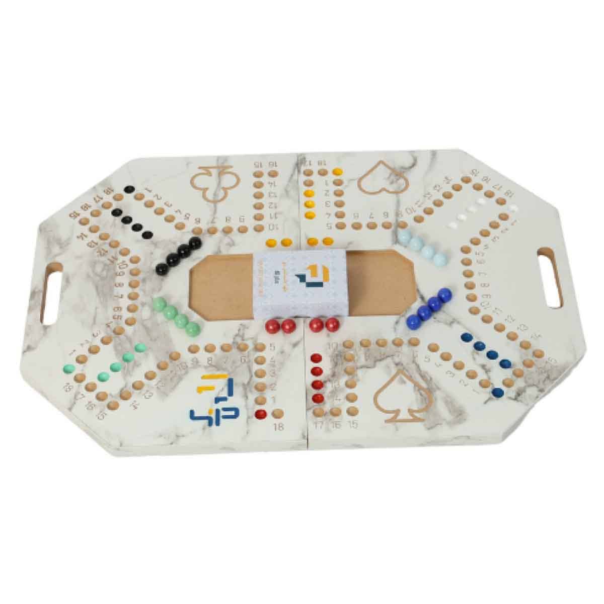 Four and Plus Foldable Marble Pattern Jackaroo Board Game Set Unisex, 6 Players