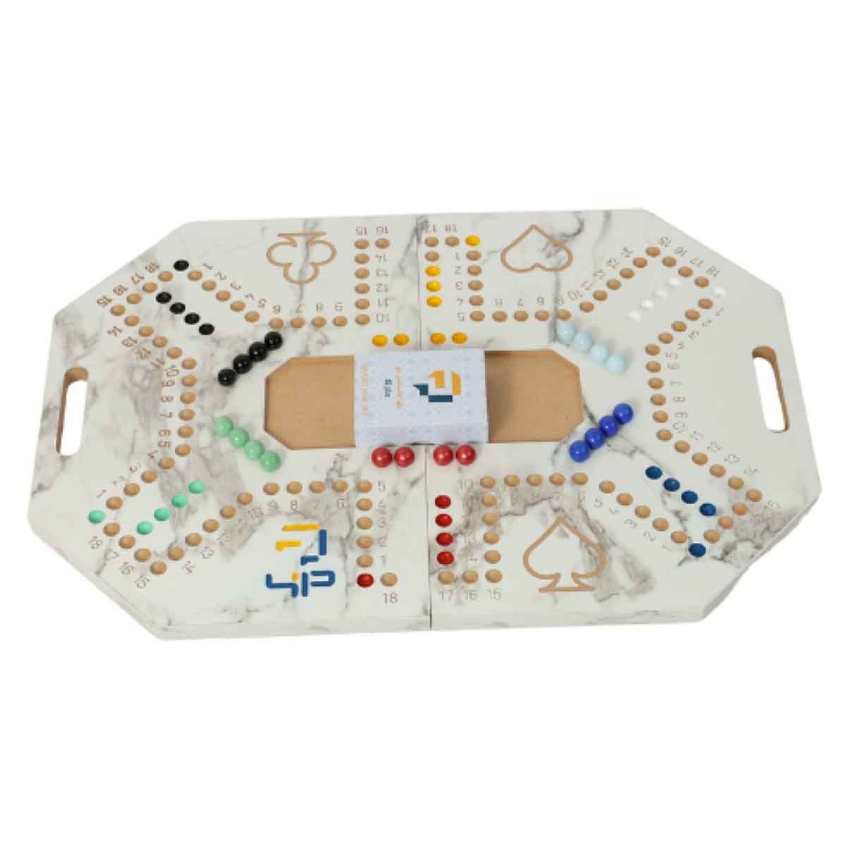 Four and Plus Foldable Marble Pattern Jackaroo Board Game Set Unisex, 6 Players