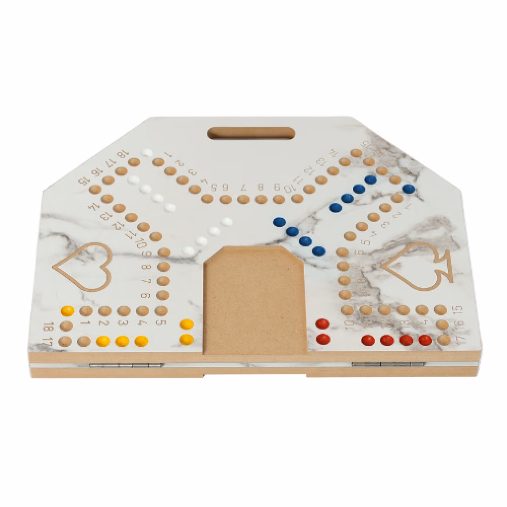 Four and Plus Foldable Marble Pattern Jackaroo Board Game Set Unisex, 6 Players