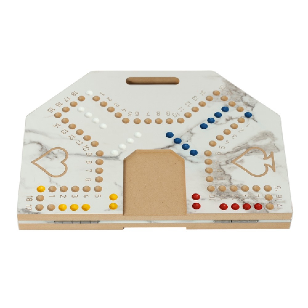 Four and Plus Foldable Marble Pattern Jackaroo Board Game Set Unisex, 6 Players