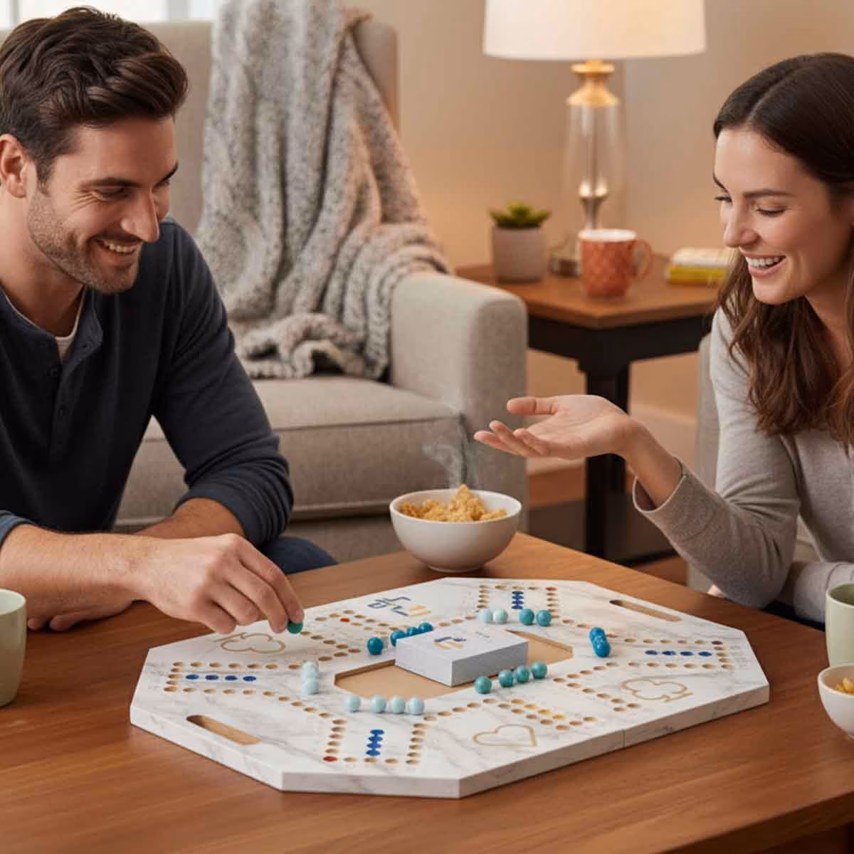 Four and Plus Foldable Marble Pattern Jackaroo Board Game Set Unisex, 6 Players