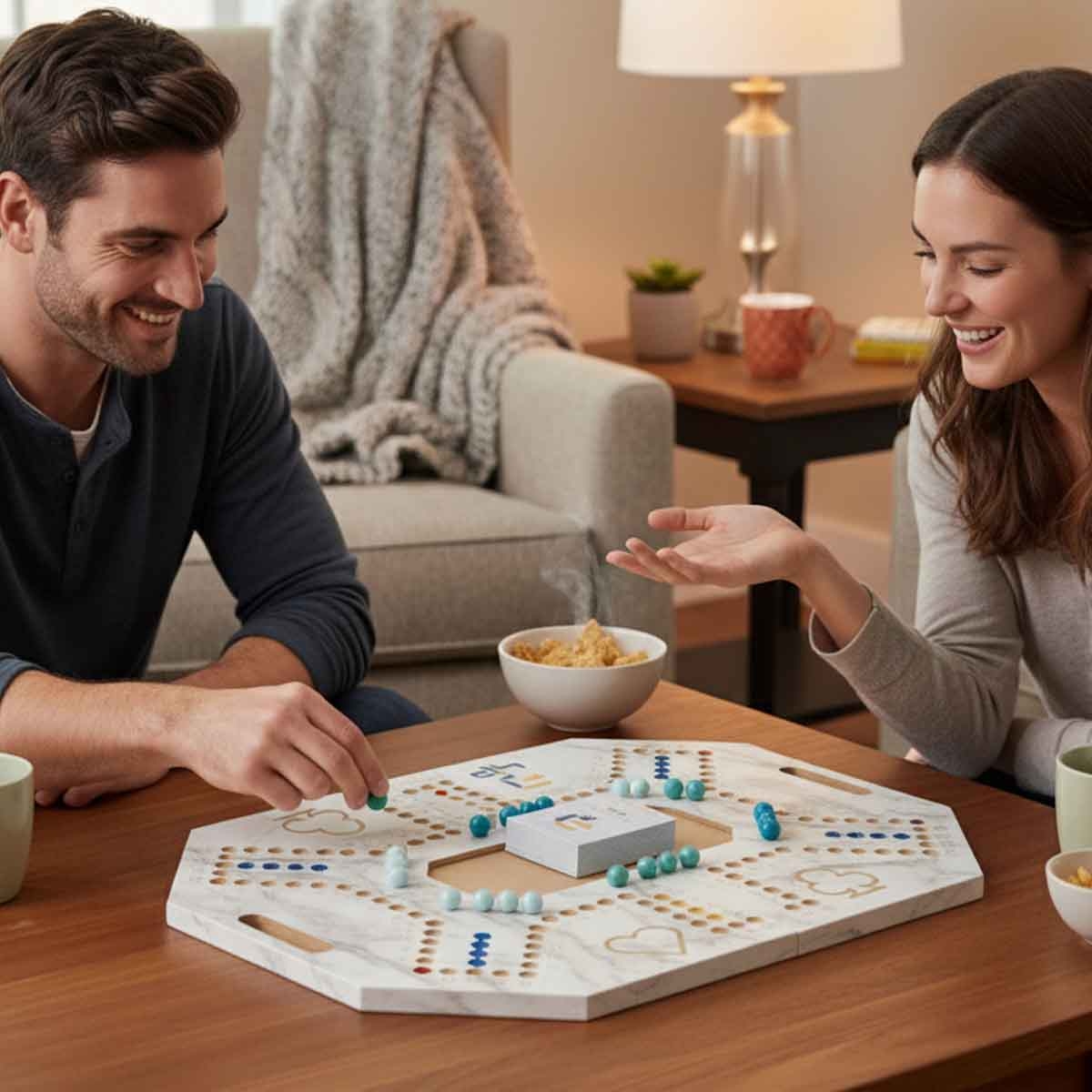 Four and Plus Foldable Marble Pattern Jackaroo Board Game Set Unisex, 6 Players