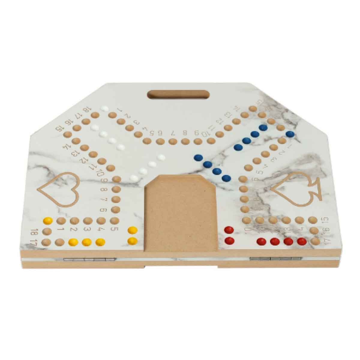 Four and Plus Foldable Marble Pattern Jackaroo Board Game Set Unisex, 6 Players