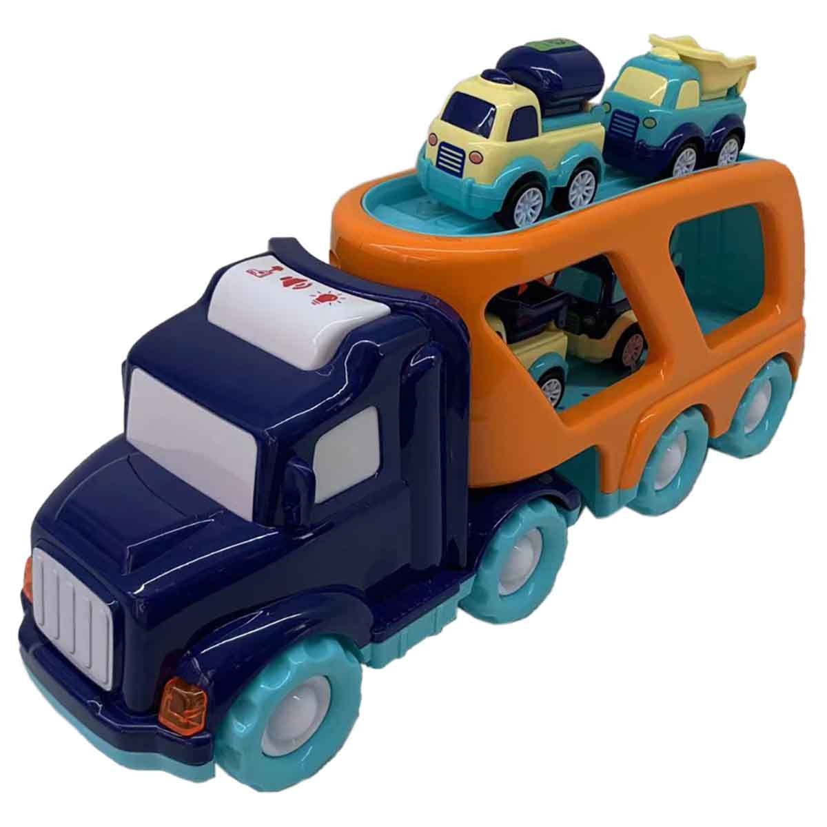 Xin Peng Yu PC66-03 Light & Sound Friction City Truck & 4 Pull-Back Vehicle Playset Unisex, 3-4 Years