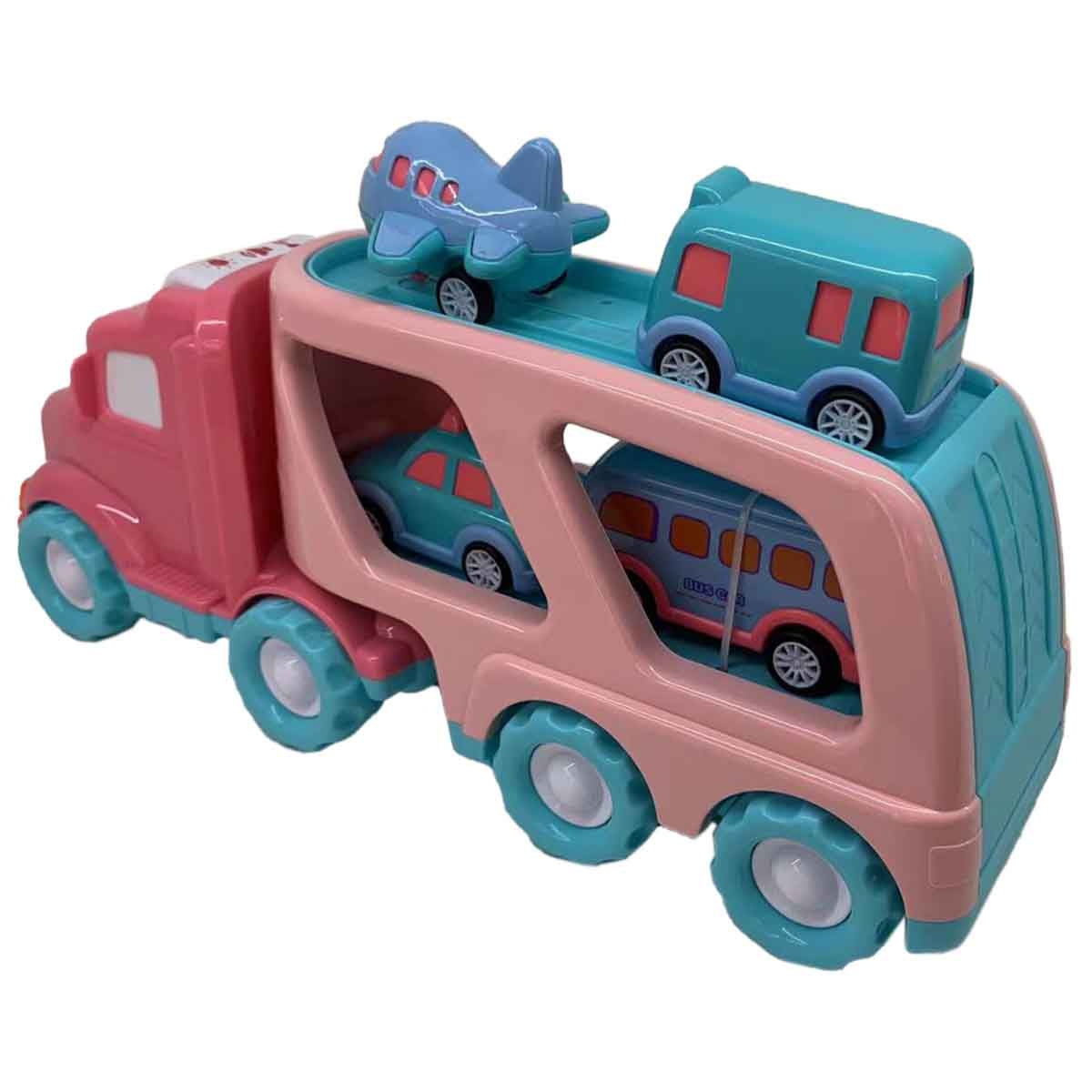 Xin Peng Yu PC66-05 Light & Sound Friction City Truck & 4 Pull-Back Vehicle Playset Unisex, 3-4 Years