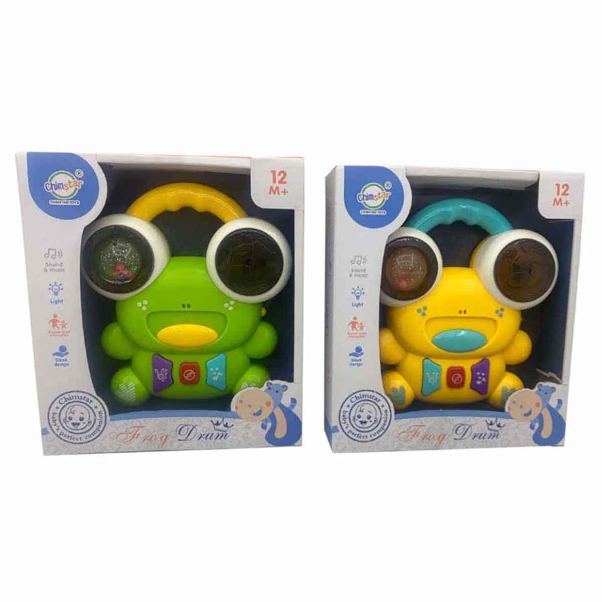 تشيمستار طبلة ضفدع منوعة مع صوت وضوء للأطفال من عمر 0-2 سنوات