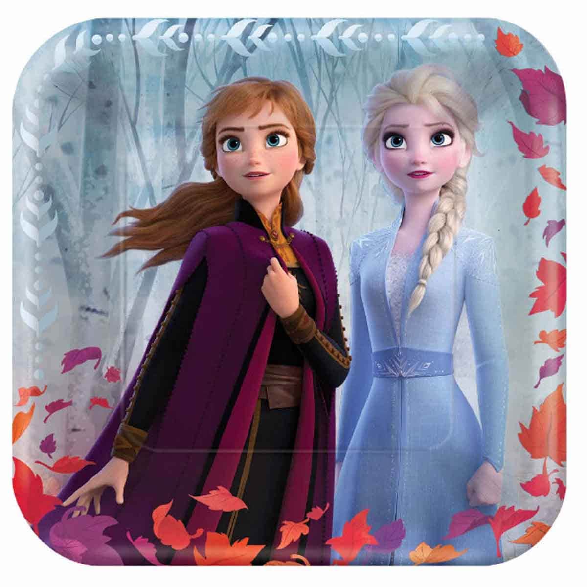 Disney Frozen 2 8-Piece 9" Square Paper Plate Set