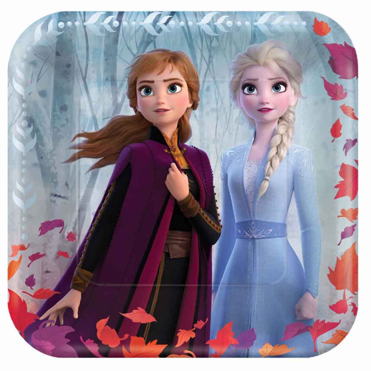 Disney Frozen 2 8-Piece 9" Square Paper Plate Set