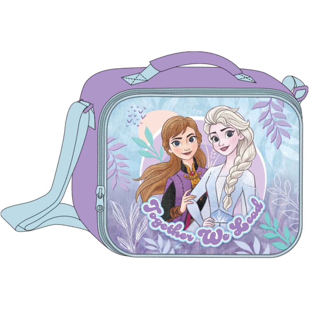 فروزن مجموعة حقيبة ترولي 5 في 1 مقاس 14 انش مع صندوق غداء وزجاجة ومقلمة وحقيبة غداء