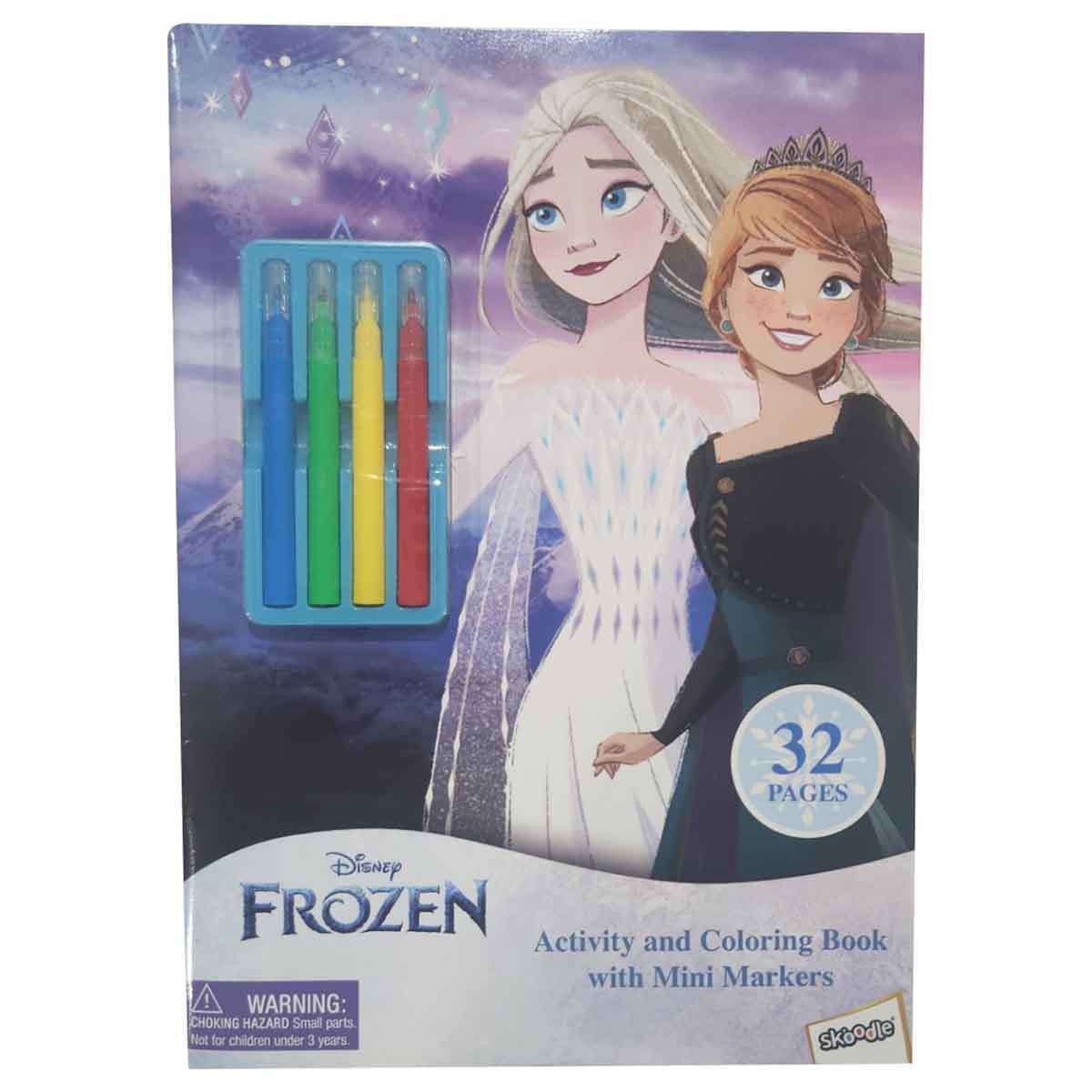 Disney Frozen 32-Pages Activity Book with Mini Markers Unisex, 3-4 Years