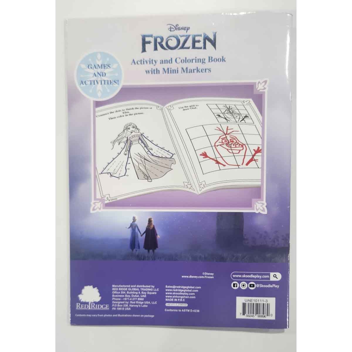 Disney Frozen 32-Pages Activity Book with Mini Markers Unisex, 3-4 Years