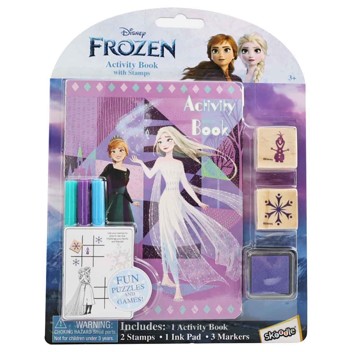 Disney Frozen Colouring & Activity Book with Wooden Stamps Unisex, 3-4 Years