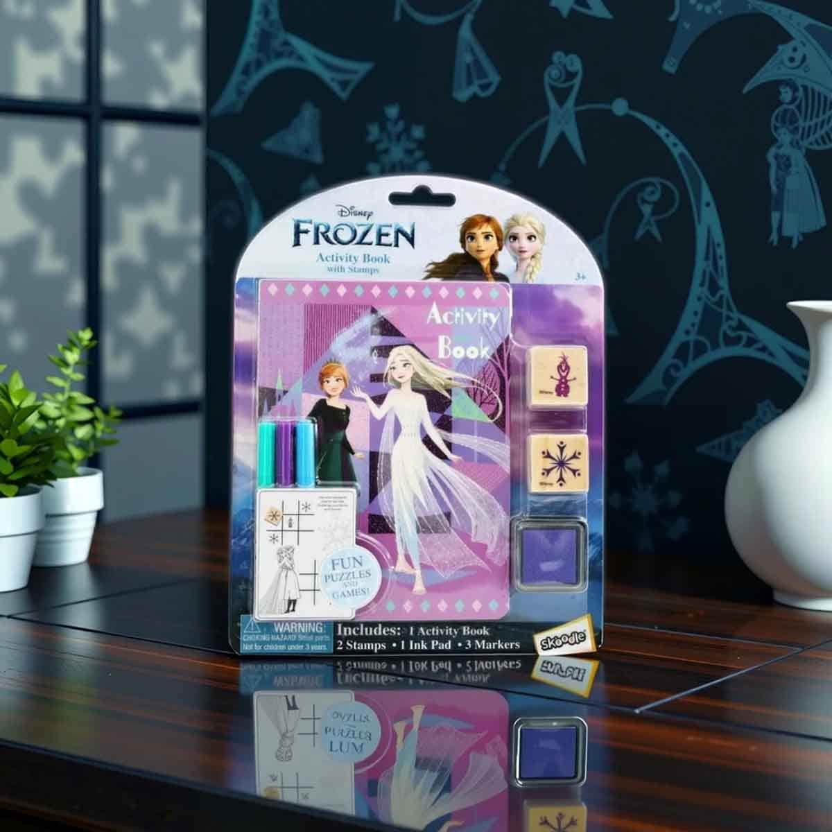 Disney Frozen Colouring & Activity Book with Wooden Stamps Unisex, 3-4 Years