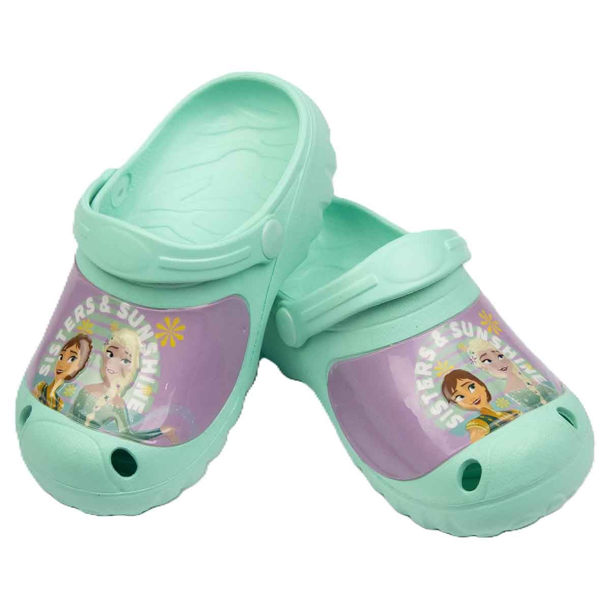 Frozen EU Aquamarine Elsa Print Lightweight & Comfortable Slip-On Sandals Kids Klogs Girls