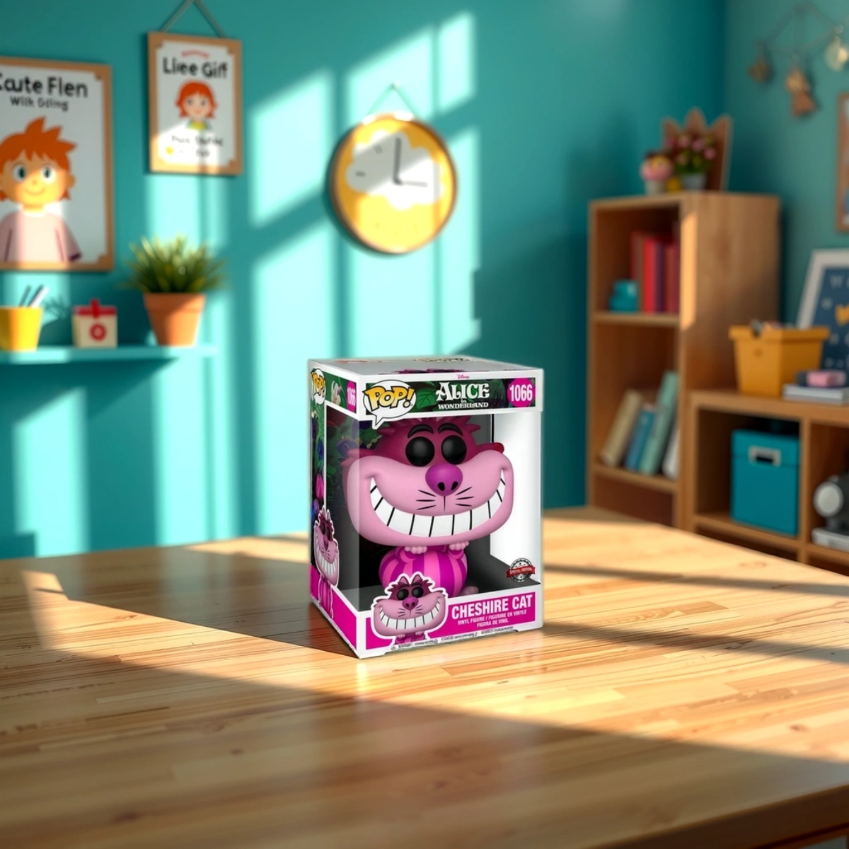 فانكو بوب! 10 إنش جامبو ديزني أليس 70 تشيشاير كات (اصدار حصري) مجسم برأس هزاز للجنسين، 3-4 سنوات
